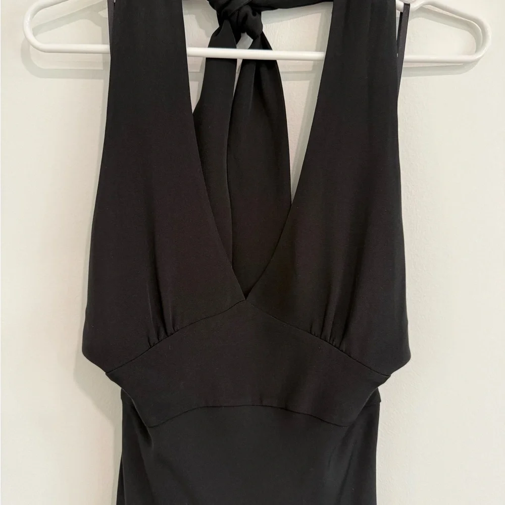J. Crew Black Halter 100% silk Backless Dress - Picture 4 of 8